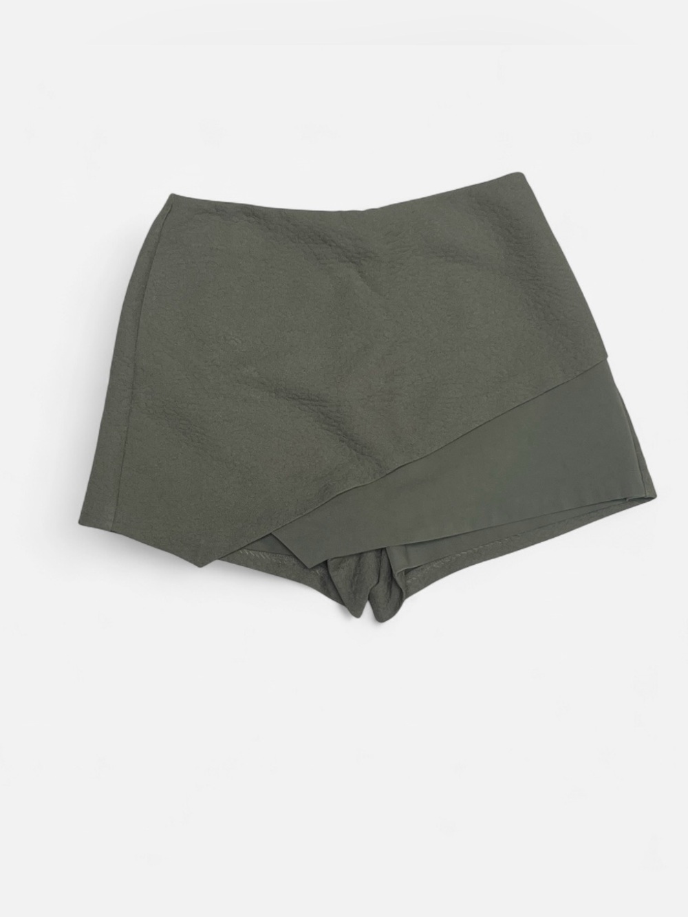 Topshop Olive Green Asymmetric Skort - Picture 1 of 5